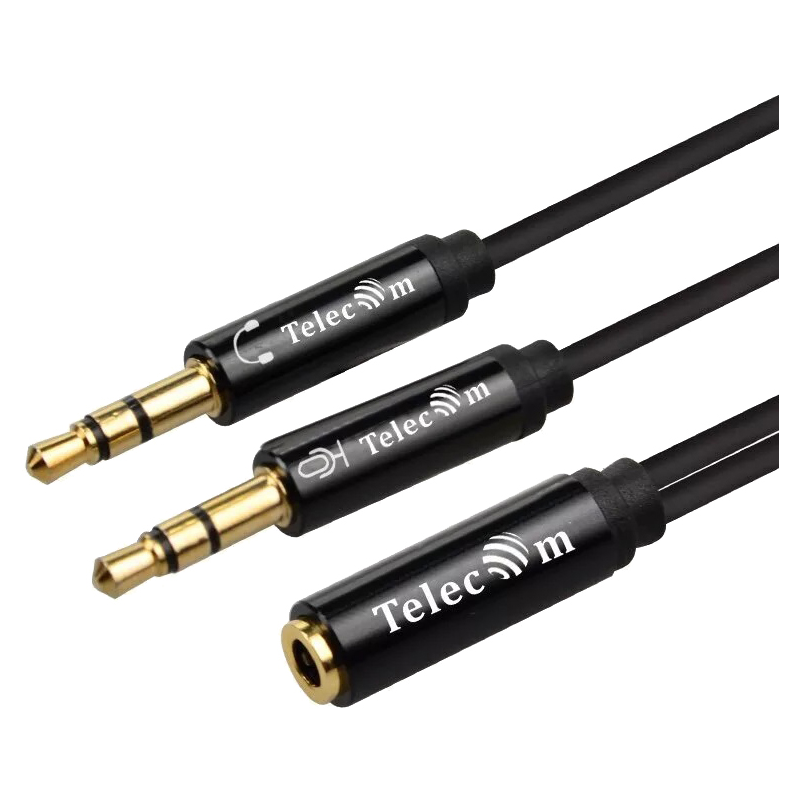 Адаптер-переходник Telecom Jack 3.5 mm F/2 x Jack 3.5 mm M (TAV205M-0.2M)