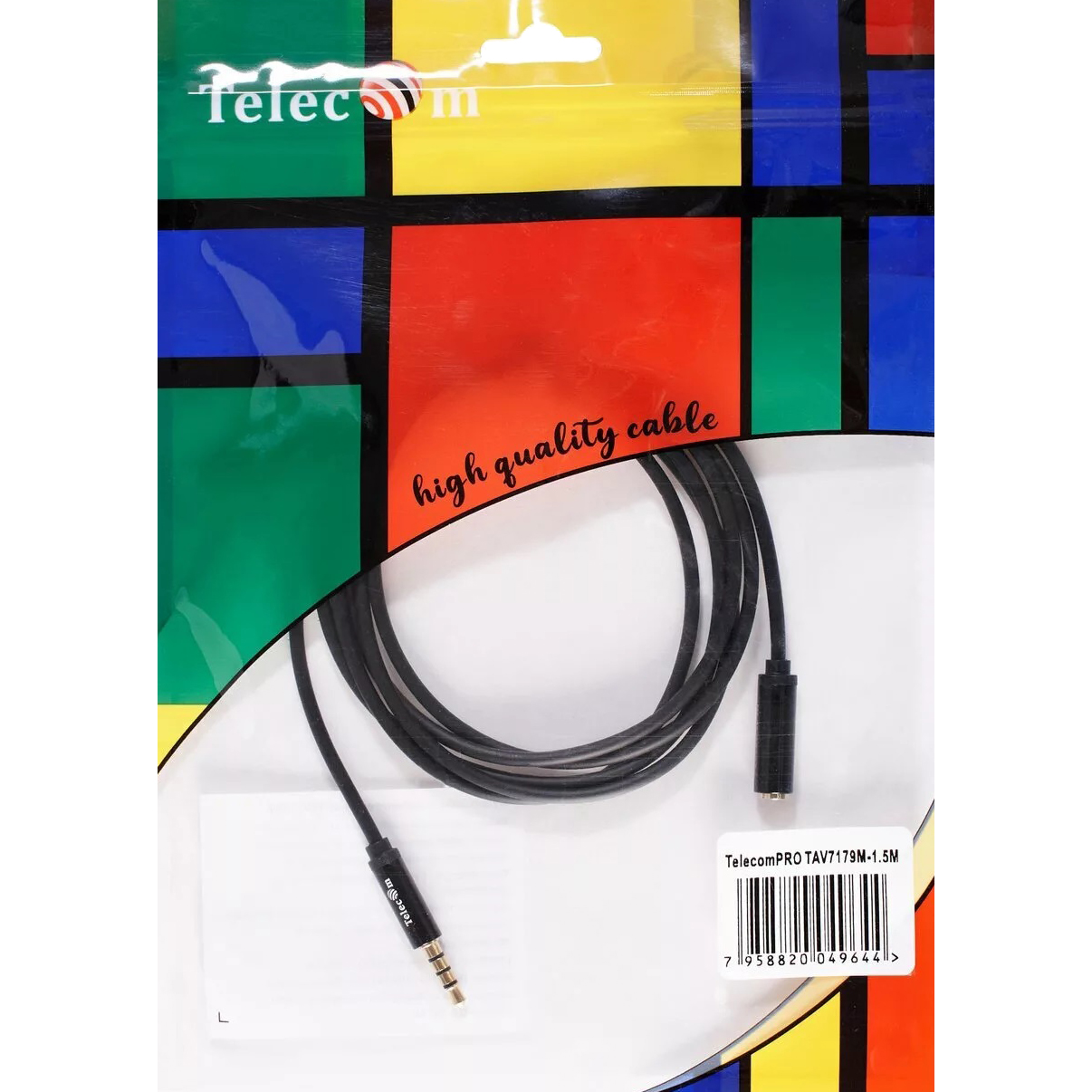 Кабель-переходник Telecom Jack 3.5 mm M/Jack 3.5 mm F (TAV7179M-1.5M)