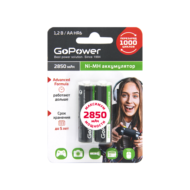 Аккумулятор бытовой GoPower HR6 AA (00-00015318)