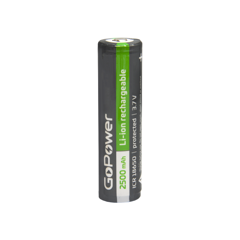 Аккумулятор Li-ion GoPower 18650 с защитой с высоким контактом (00-00018354)