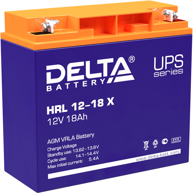 Delta HRL 12-18 X (17.8 А\ч, 12В) свинцово- кислотный аккумулятор