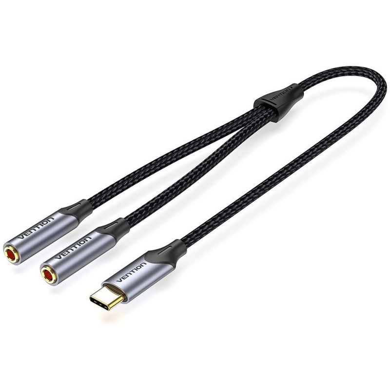Vention гибкий USB-C M / Jack 3.5 mm F x 2 - 0.3м арт. BGNHY