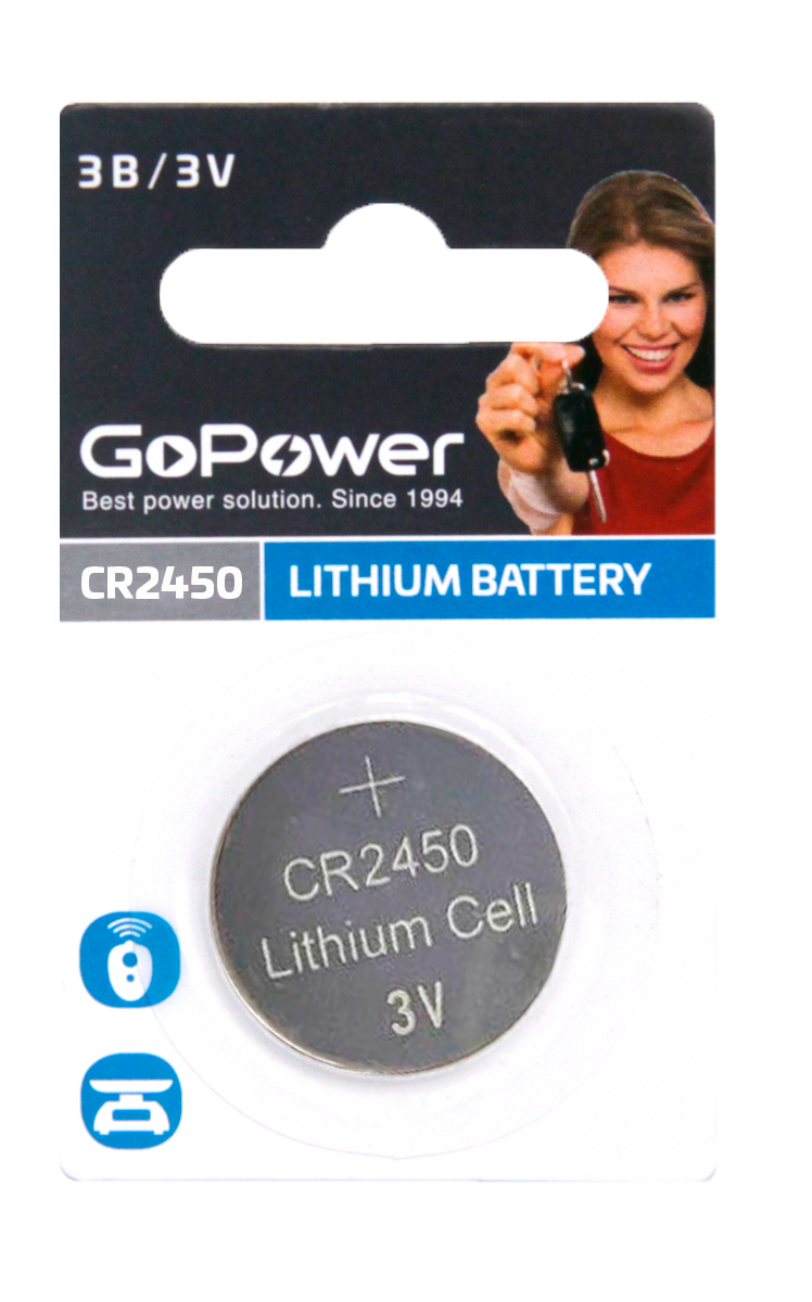 GoPower CR2450 BL1 Lithium 3V (1 / 40 / 2000) (1 шт.)