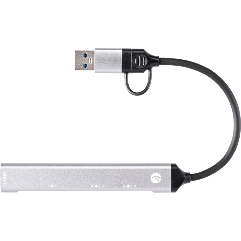 Адаптер VCOM USB 2.0 Type-C+USB 2.0 Type-AM/USB 3.0+2 x USB 2.0 Type-AF+TF+SD (DH297)