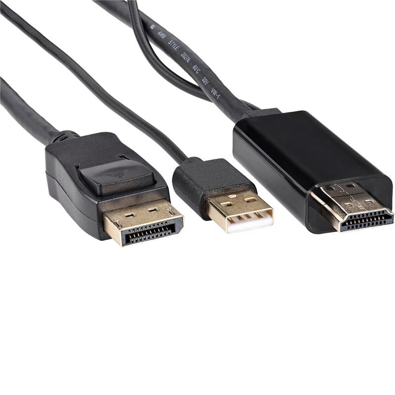 Кабель-переходник VCOM USB Type-A M+HDMI M/DisplayPort M (CG599AC-1.8M)