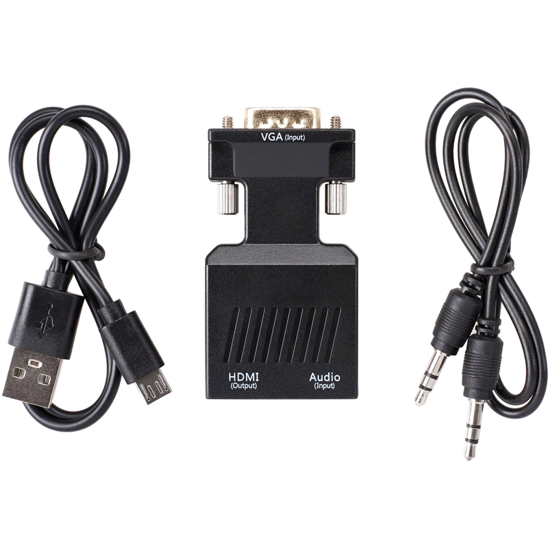 Переходник VCOM HDMI F/VGA M+mini jack 3.5 mm M+microUSB M (CA337A)