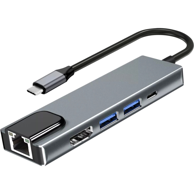 Адаптер iOpen USB 3.1 Type-C M/HDMI F+RJ45+USB 3.0+USB Type-C F (ACU435M)