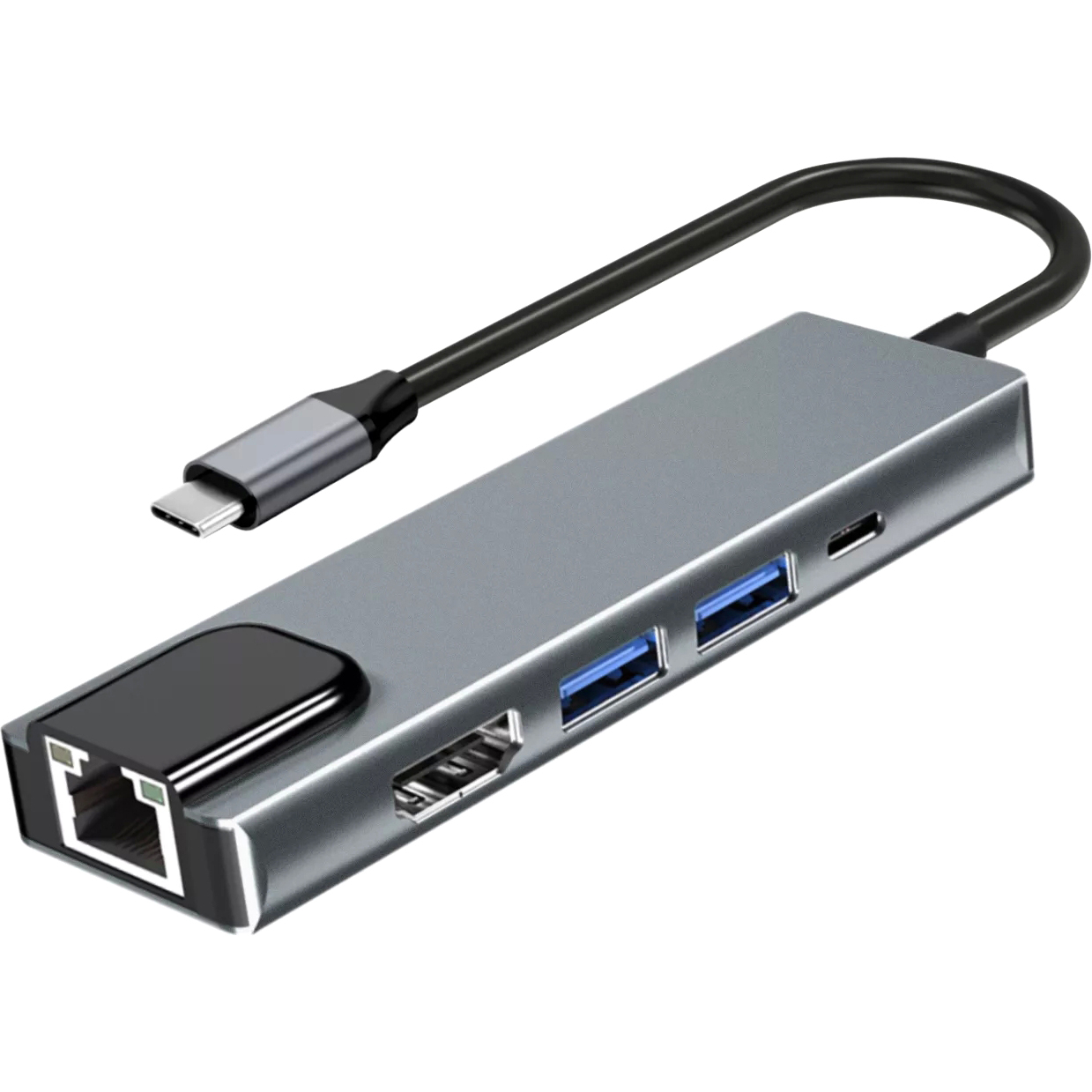 Адаптер iOpen USB 3.1 Type-C M/HDMI F+RJ45+USB 3.0+USB Type-C F (ACU435M)