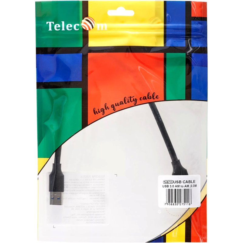 Telecom TUS715-0.3M Кабель соединительный USB3.0 Am-Am 0.3m Telecom (TUS715-0.3M)