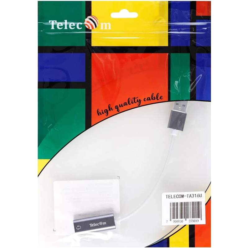 Переходник Telecom USB 2.0 Type-AM/mini jack 3.5 mm F (TA316U)