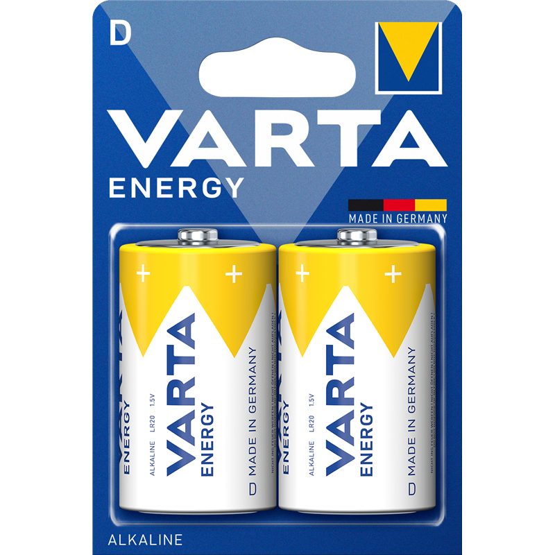 Varta ENERGY LR20 D BL2 Alkaline 1.5V (4120) (2 / 20 / 100) (2 шт.)