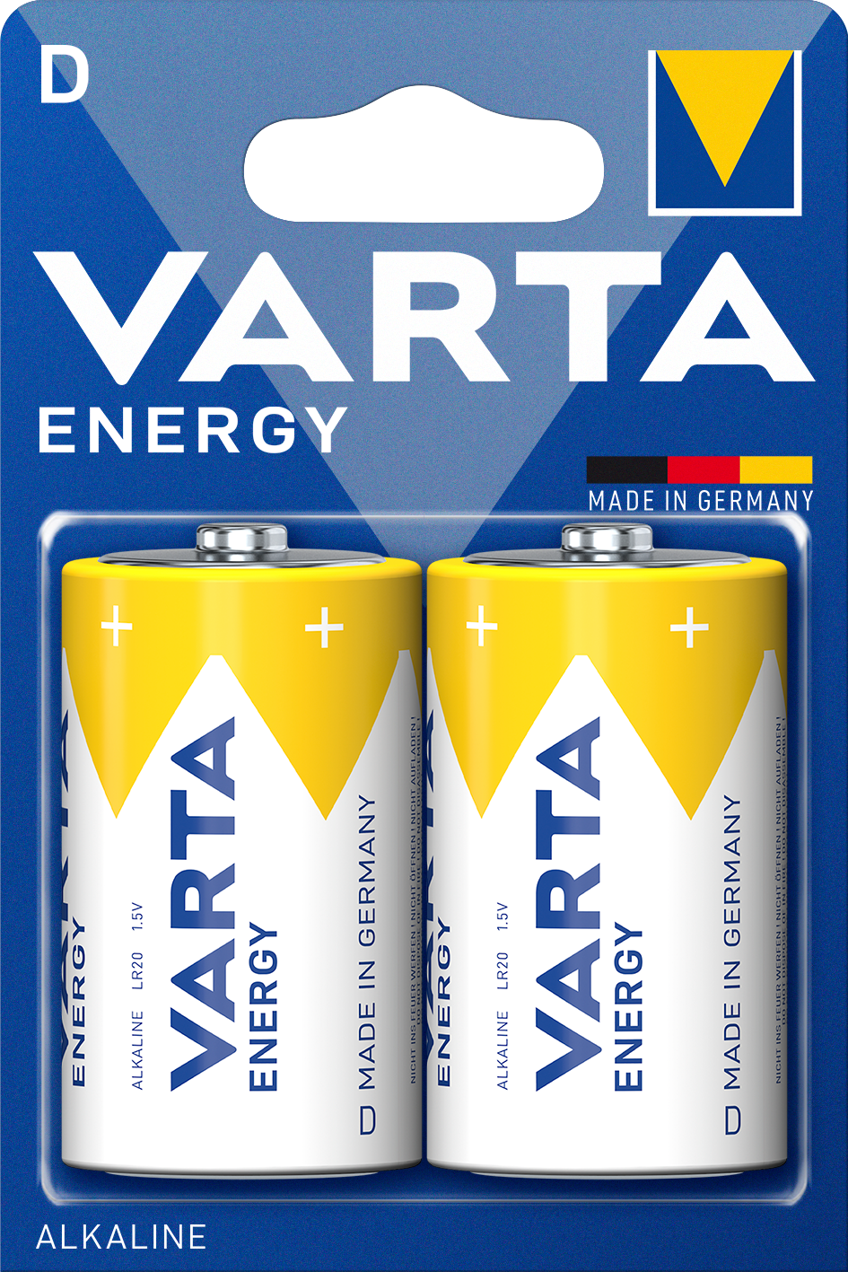 Varta ENERGY LR20 D BL2 Alkaline 1.5V (4120) (2 / 20 / 100) (2 шт.)