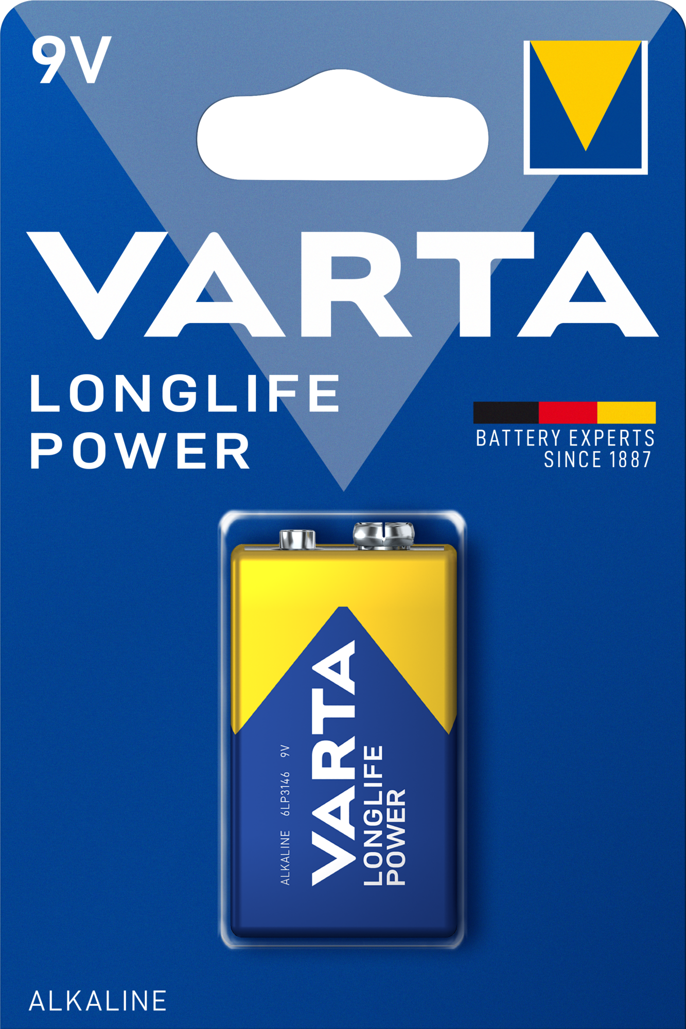 Varta LONGLIFE POWER (HIGH ENERGY) Крона 6LR61 BL1 Alkaline 9V (4922) (1 / 10 / 50)