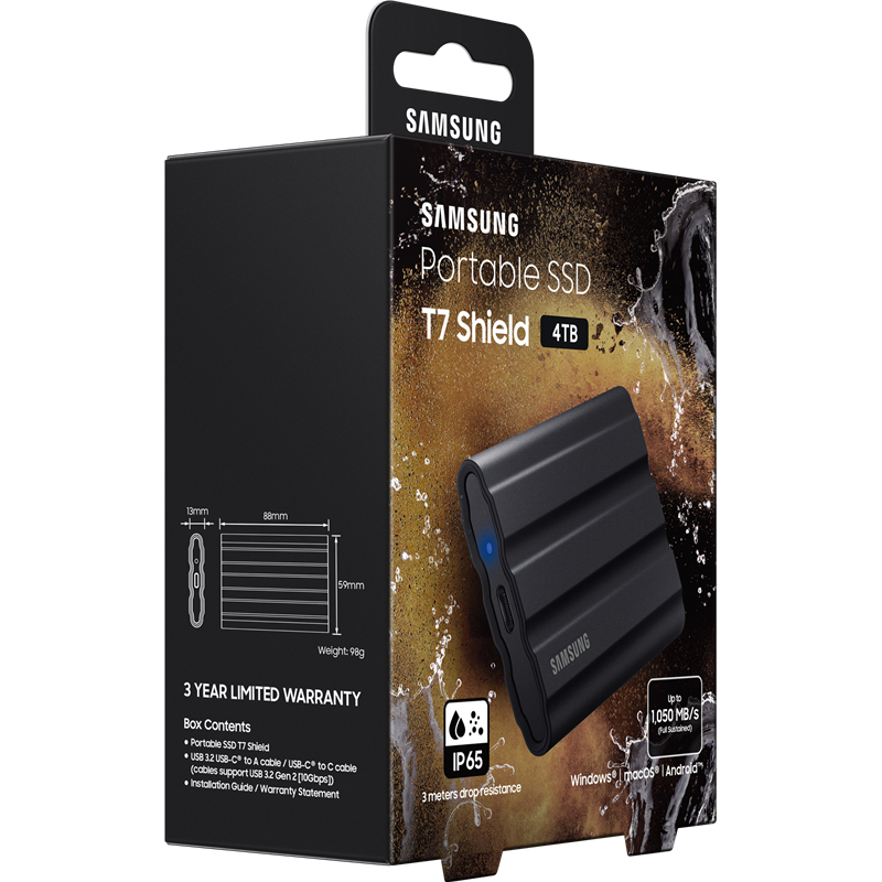 Samsung External SSD T7 Shield, 4TB Samsung Electronics арт. MU-PE4T0S/WW