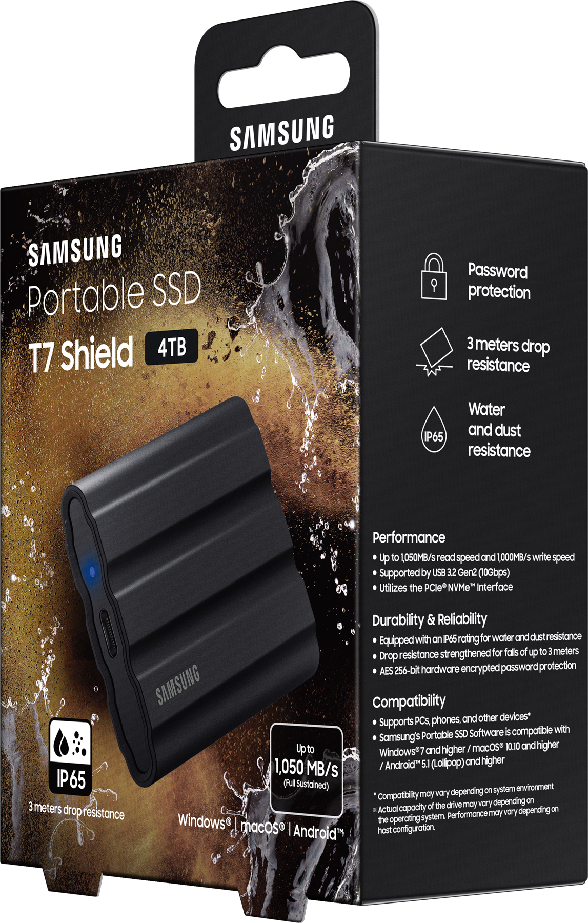 Samsung External SSD T7 Shield, 4TB Samsung Electronics арт. MU-PE4T0S/WW