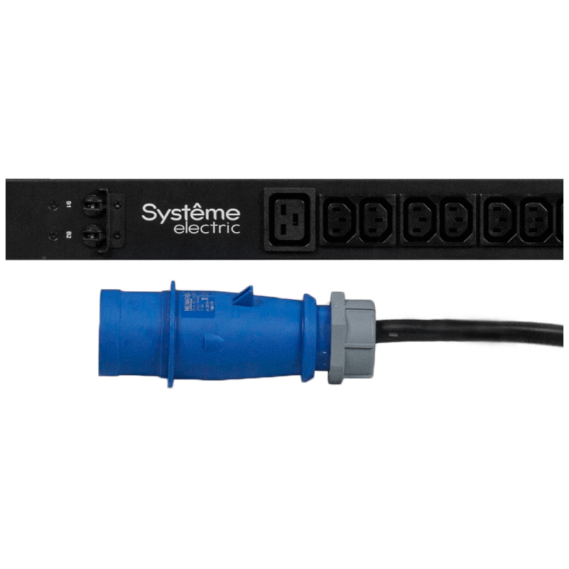 Systeme Electric Блок распределения питания Rack PDU Metered, Uniprom series, 0U, 400V, 3P, 16A, 36xC13 12xC19, 3m cord, IEC309 арт. UP8881