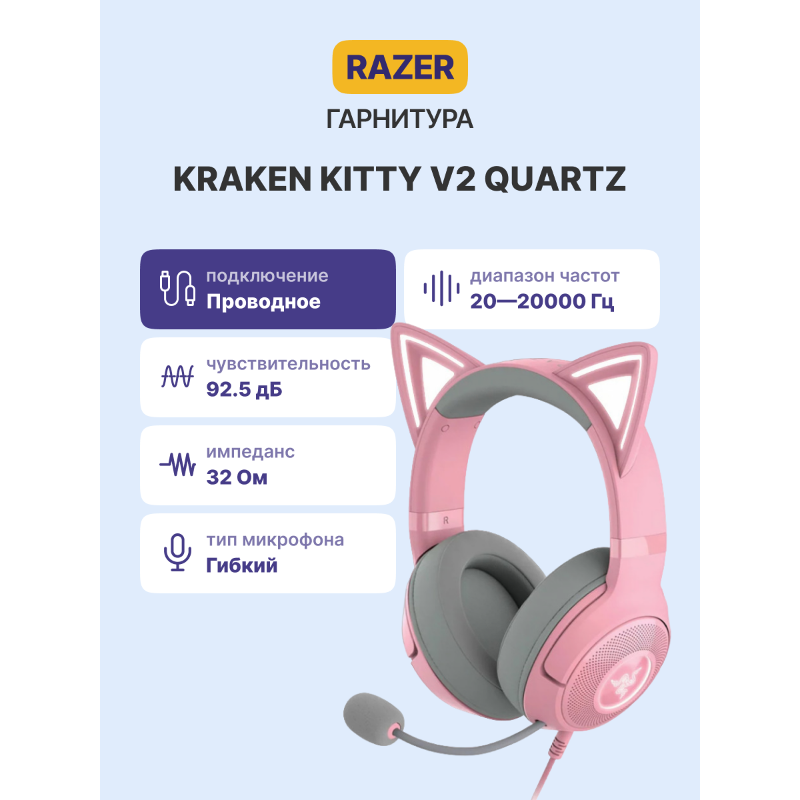 Razer Kraken Kitty V2 Quartz Ed