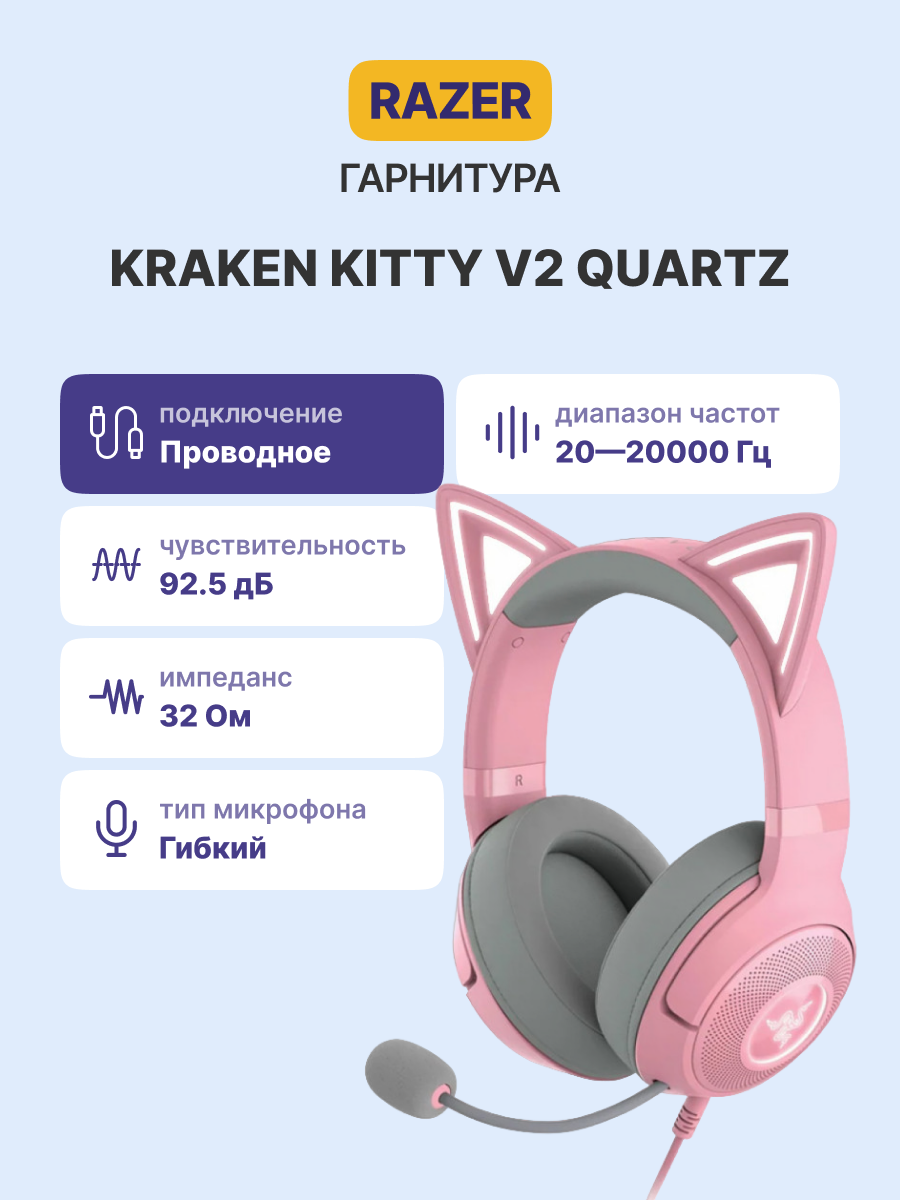 Razer Kraken Kitty V2 Quartz Ed
