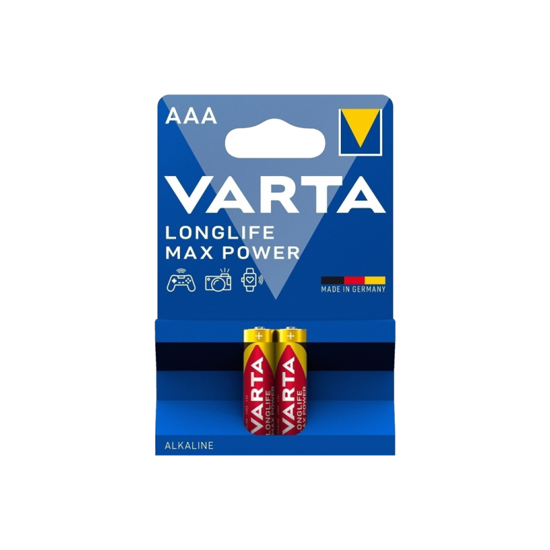 Батарейка Varta LONGLIFE MAX POWER (MAX TECH) LR03 AAA BL2 Alkaline 1.5V (4703) (2/20/100) (04703101412)