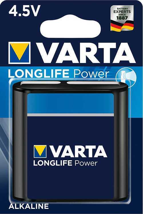 Батарейка Varta LONGLIFE POWER (HIGH ENERGY) 3LR12 BL1 Alkaline 4.5V (4912) (1/10/100) (4912121411)