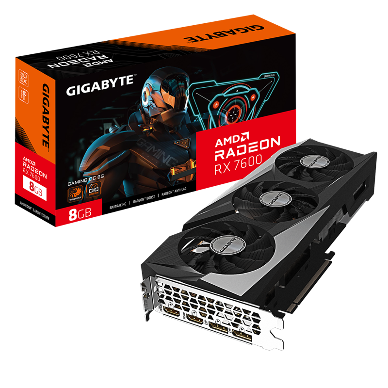 Видеокарта GIGABYTE Radeon RX 7600 GAMING OC 8G GV-R76GAMING OC-8GD