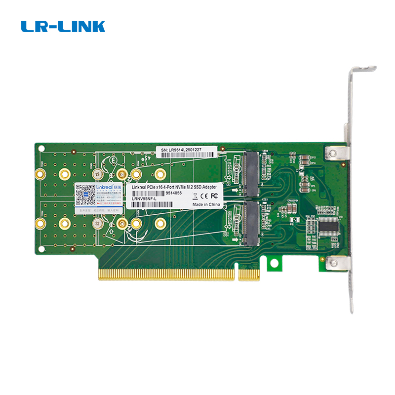 LR-Link PCIe x16 to 4-Port M.2 NVMe SSD Adapter
