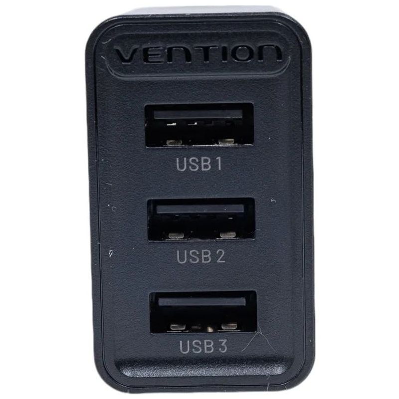 Сетевое зарядное устройство Vention FEAB0-EU на 3 порта USB 2.4A Черный