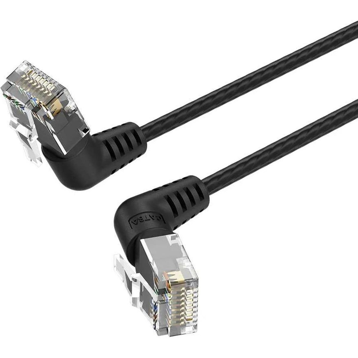 Патч-корд прямой Vention IBOBH UTP cat.6a, RJ45 угол 90 - 2м. Черный
