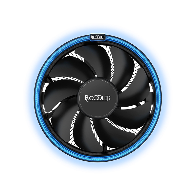 PCCooler E126M B Кулер S775/115X/AM2/2+/AM3/3+/AM4/FM1/FM2/2+ (TDP 92W, вент-р 120мм с PWM, Blue LED FAN, 1000-1800RPM, 26.5dBa) Retail Color Box
