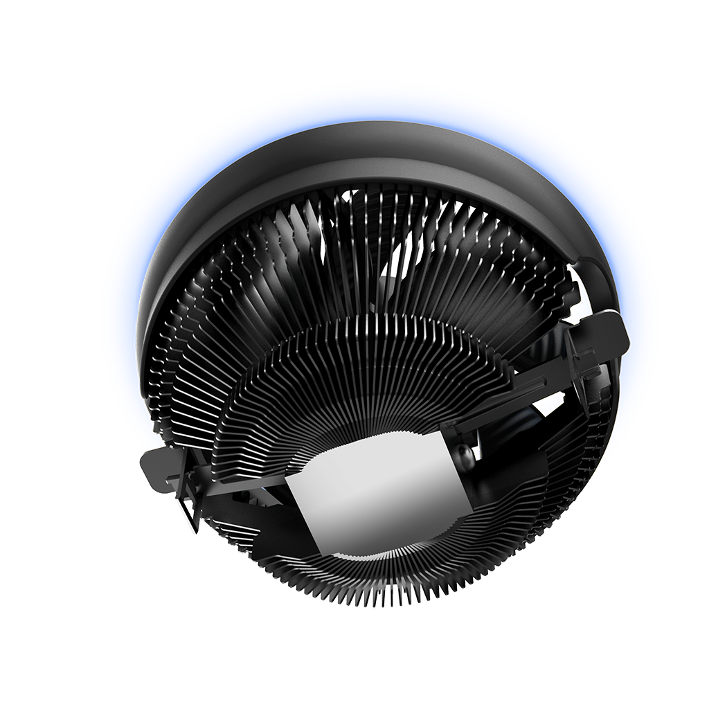 PCCooler E126M B Кулер S775/115X/AM2/2+/AM3/3+/AM4/FM1/FM2/2+ (TDP 92W, вент-р 120мм с PWM, Blue LED FAN, 1000-1800RPM, 26.5dBa) Retail Color Box