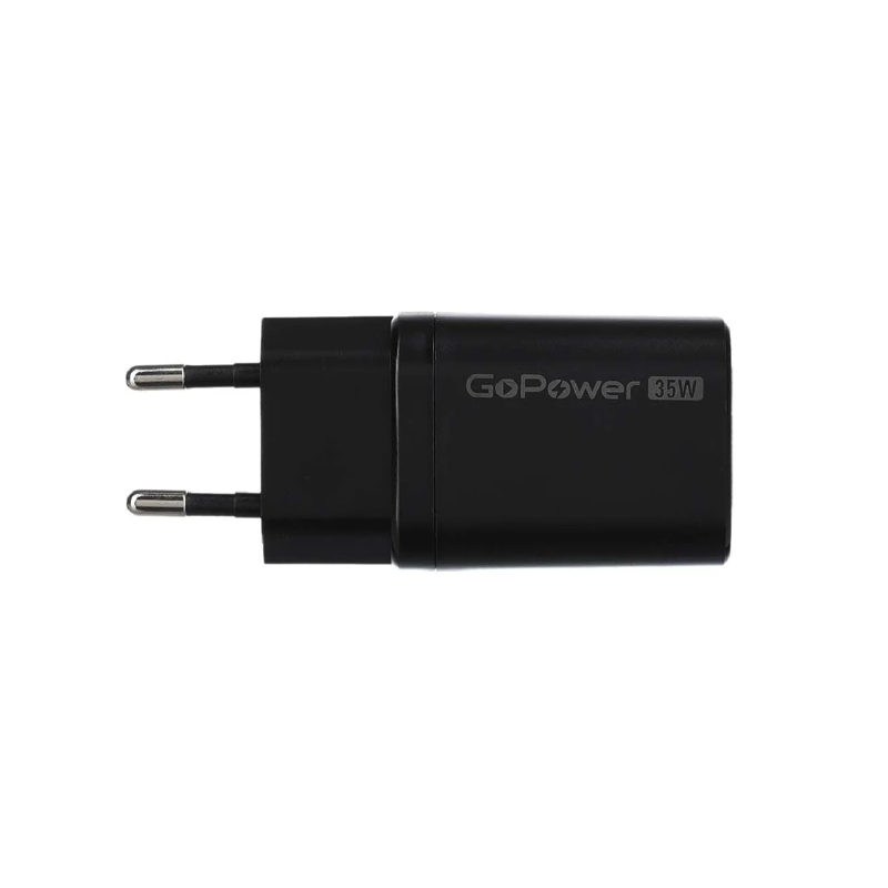 Сетевое З/У GoPower GPQC09 1USB+1Type-C 35W QC3.0 GAN черный арт. 00-00028403