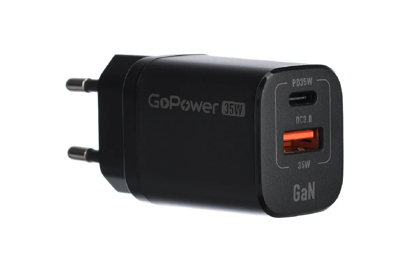 Сетевое З/У GoPower GPQC09 1USB+1Type-C 35W QC3.0 GAN черный арт. 00-00028403