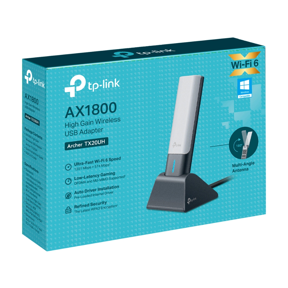 TP-Link Archer TX20UH Двухдиапазонный USB-адаптер высокого усиления с поддержкой Wi-Fi AX1800