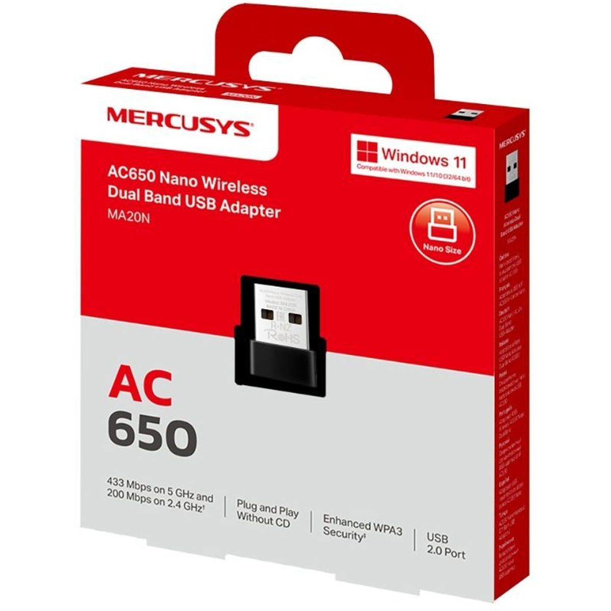 Mercusys Technologies CO MA20N AC650 Nano