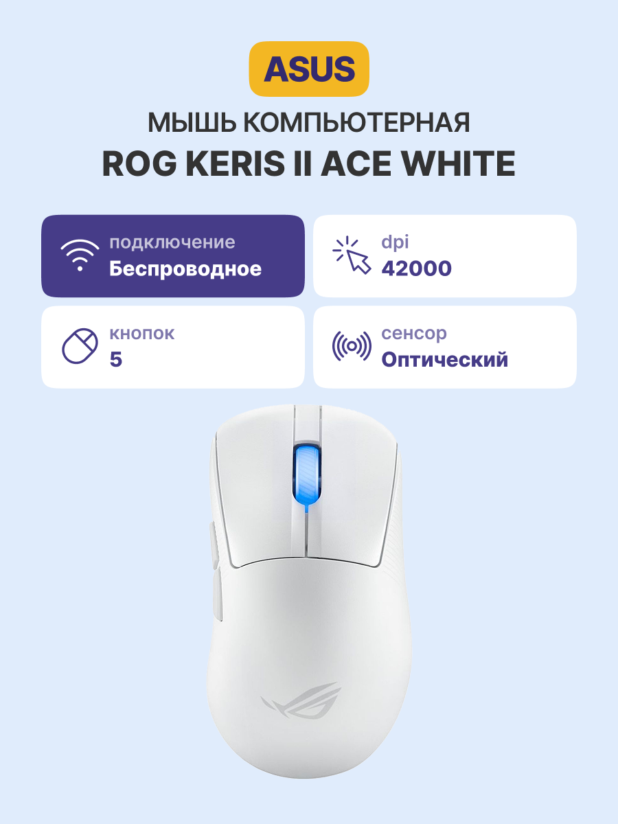 ASUS ROG Keris II Ace Wireless White 90MP03N0-BMUA10