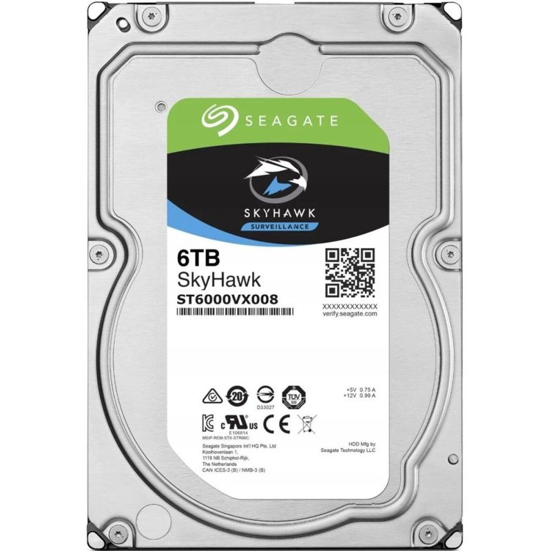 6TB Seagate SkyHawk (ST6000VX008) {SATA 6 Гбит/с, 5400 rpm, 256 mb buffer}
