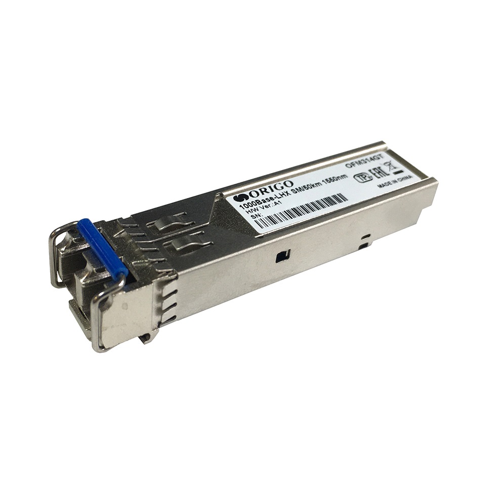 SFP-трансивер ORIGO SFP-трансивер, 1000Base-LHX (Duplex LC), 1550 нм, для одномодового кабеля, до 50 км арт. OFM314GT/A1A