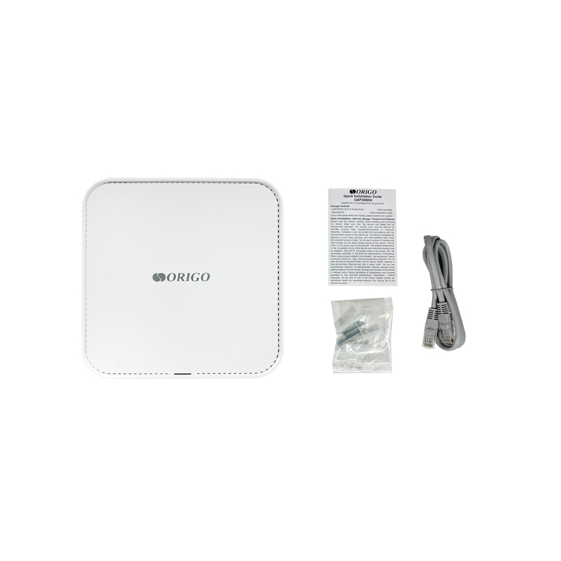 Точка доступа ORIGO Двухдиапазонная Wi-Fi 6 точка доступа AX3000, 1x1000Base-T WAN PoE, 1x1000Base-T LAN, 2 антенны 4,6 dBi, 2 антенны 4 dBi арт. OAP3000GI/A1A