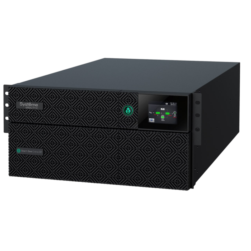 Systeme Electric Smart-Save Online SRT, 5000VA/5000W, On-Line, Extended-run, Rack 2U+3U(Tower convertible), LCD,  6xC13, 4xC19, USB, RS-232, Pre-Inst. Web/SNMP