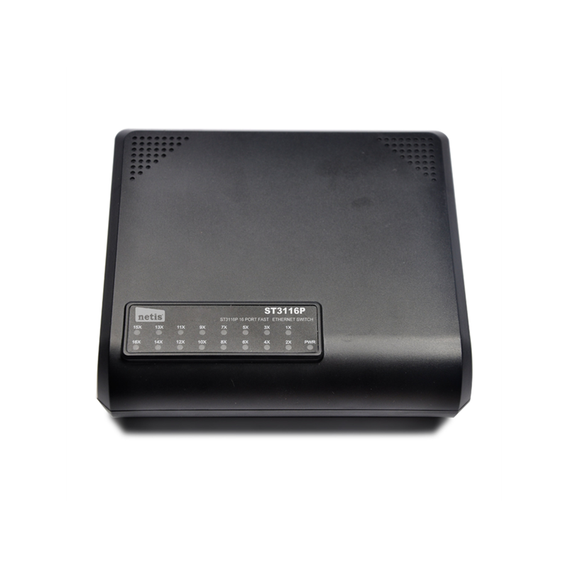 Netis ST3116P Коммутатор, неуправляемый 16-портовый 10/100 Мбит/с, 16 порта RJ45 10/100 Мбит/с, настольный, пластиковый корпус