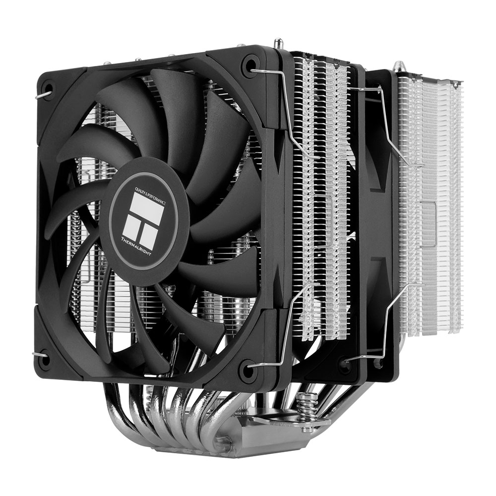 Устройство охлаждения(кулер) Thermalright Royal Knight 120 Soc-AM5/AM4/1200/1700/1851 серебристый/черный 4-pin 28.4dB Al+Cu Ret (RK120)