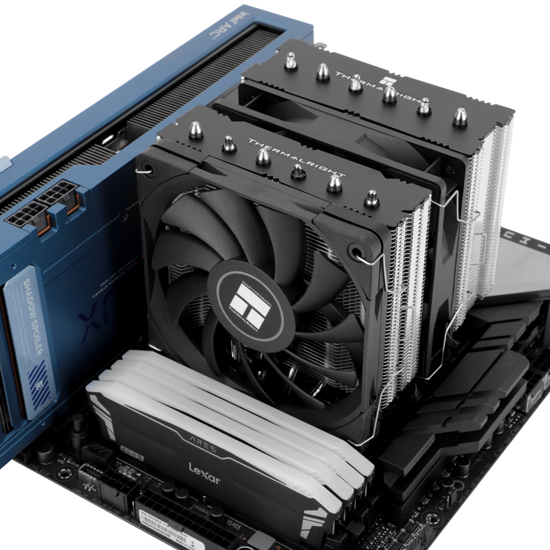 Устройство охлаждения(кулер) Thermalright Royal Knight 120 SE Soc-AM5/AM4/1200/1700/1851 серебристый/черный 4-pin 25.6dB Al+Cu Ret (RK120-SE)