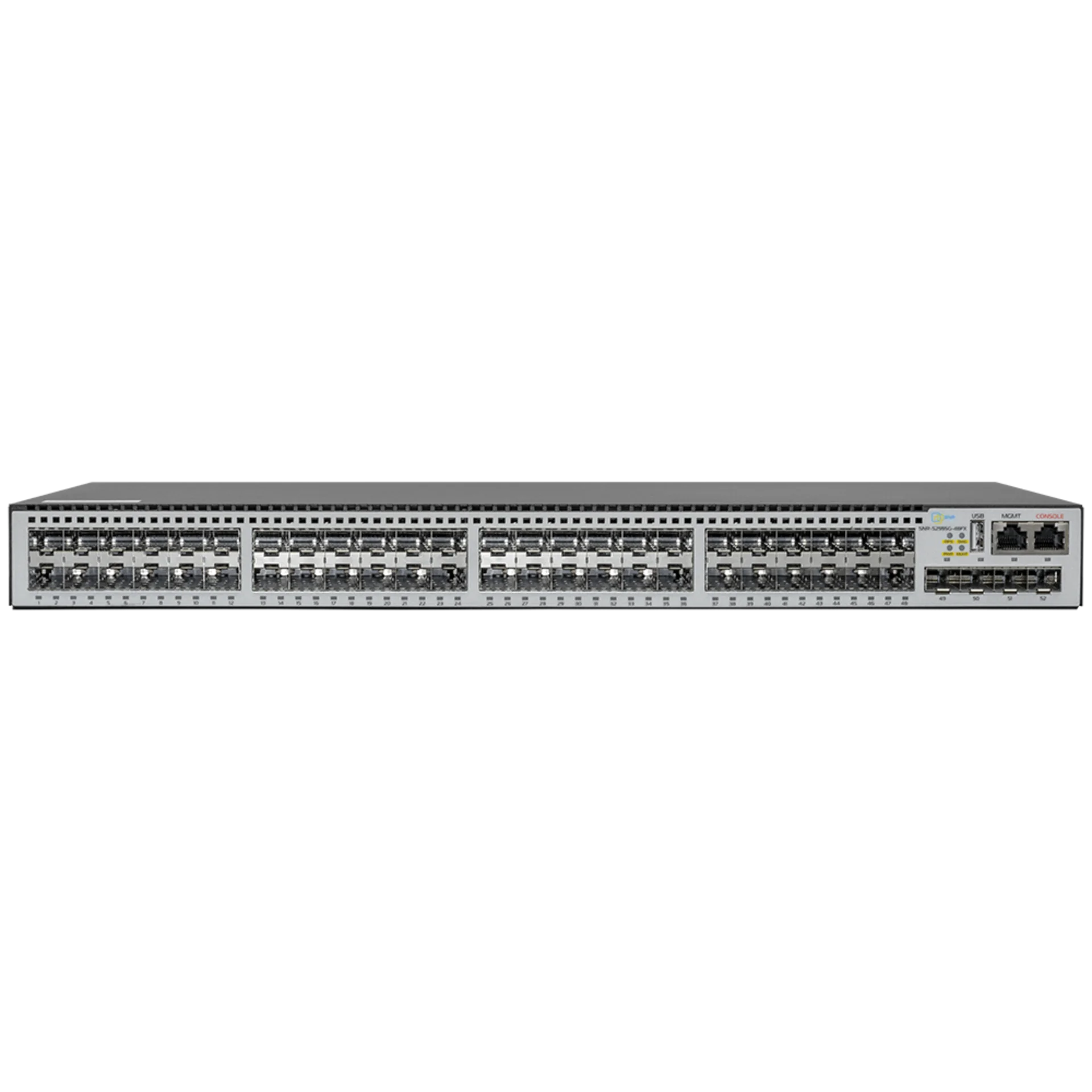 SNR SNR-S2995G-48FX Управляемый коммутатор уровня 3, 48 портов 100/1000Base-X SFP, 4 порта 1/10G SFP+, VSF HA, встроенный БП ~220V AC, RPS 12V DC