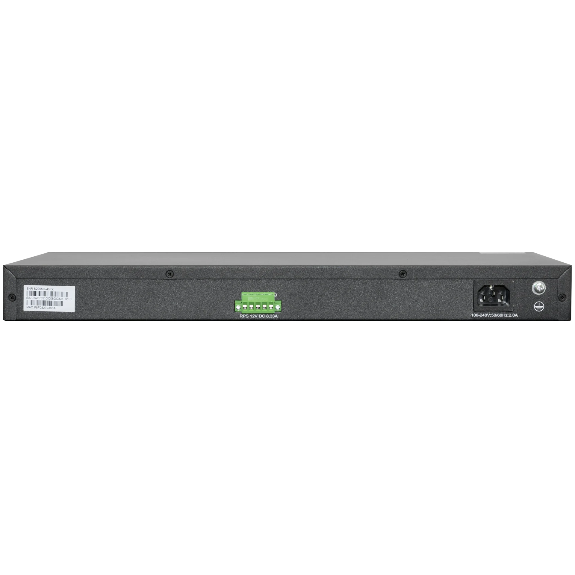 SNR SNR-S2995G-48FX Управляемый коммутатор уровня 3, 48 портов 100/1000Base-X SFP, 4 порта 1/10G SFP+, VSF HA, встроенный БП ~220V AC, RPS 12V DC