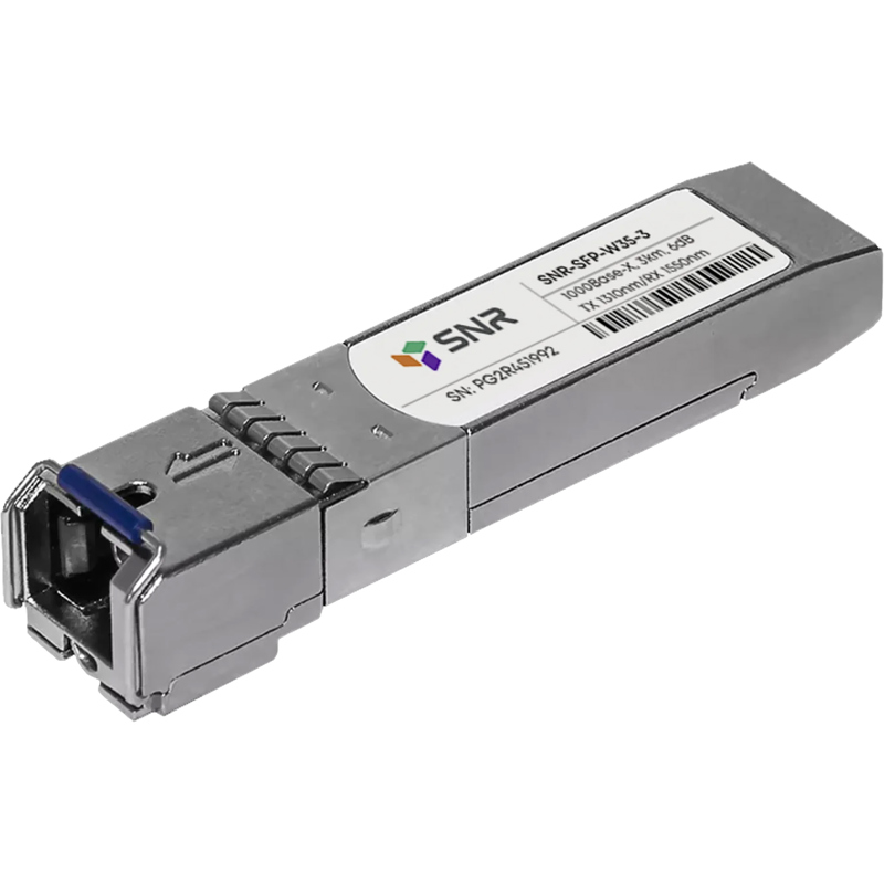 SNR SNR-SFP-W35-3-I Одноволоконный модуль, SFP WDM 1000Base-BX, разъем SC, рабочая длина волны Tx/Rx: 1310/1550нм, дальность до 3км (6dB), с поддержкой функции DDM