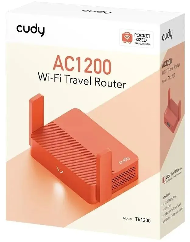 Роутер Cudy TR1200 AC1200 10/100/1000BASE-TX красный
