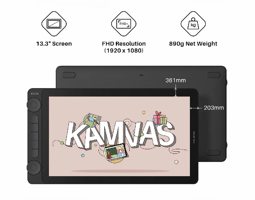 Сенсорный монитор Huion KAMVAS 13 Gen 3 Black