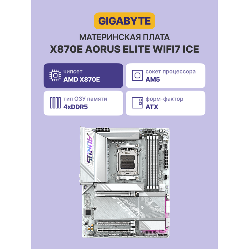GIGABYTE X870E A ELITE WF7 ICE