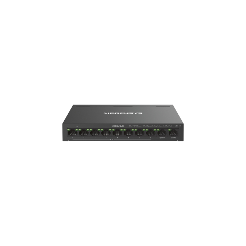 Mercusys MS110CP Настольный коммутатор с 8 портами PoE+ 10/100 Мбит/c и 2 гигабитными портами