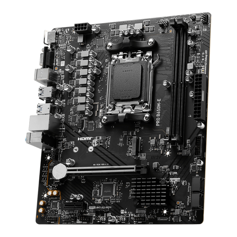 Материнская плата MSI PRO B650M-E Socket AM5 AMD B650 2xDDR5 mATX AC`97 8ch(7.1) GbLAN RAID+VGA+HDMI